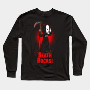 Death Rocks Funny Death Skeleton Grim Reaper Long Sleeve T-Shirt